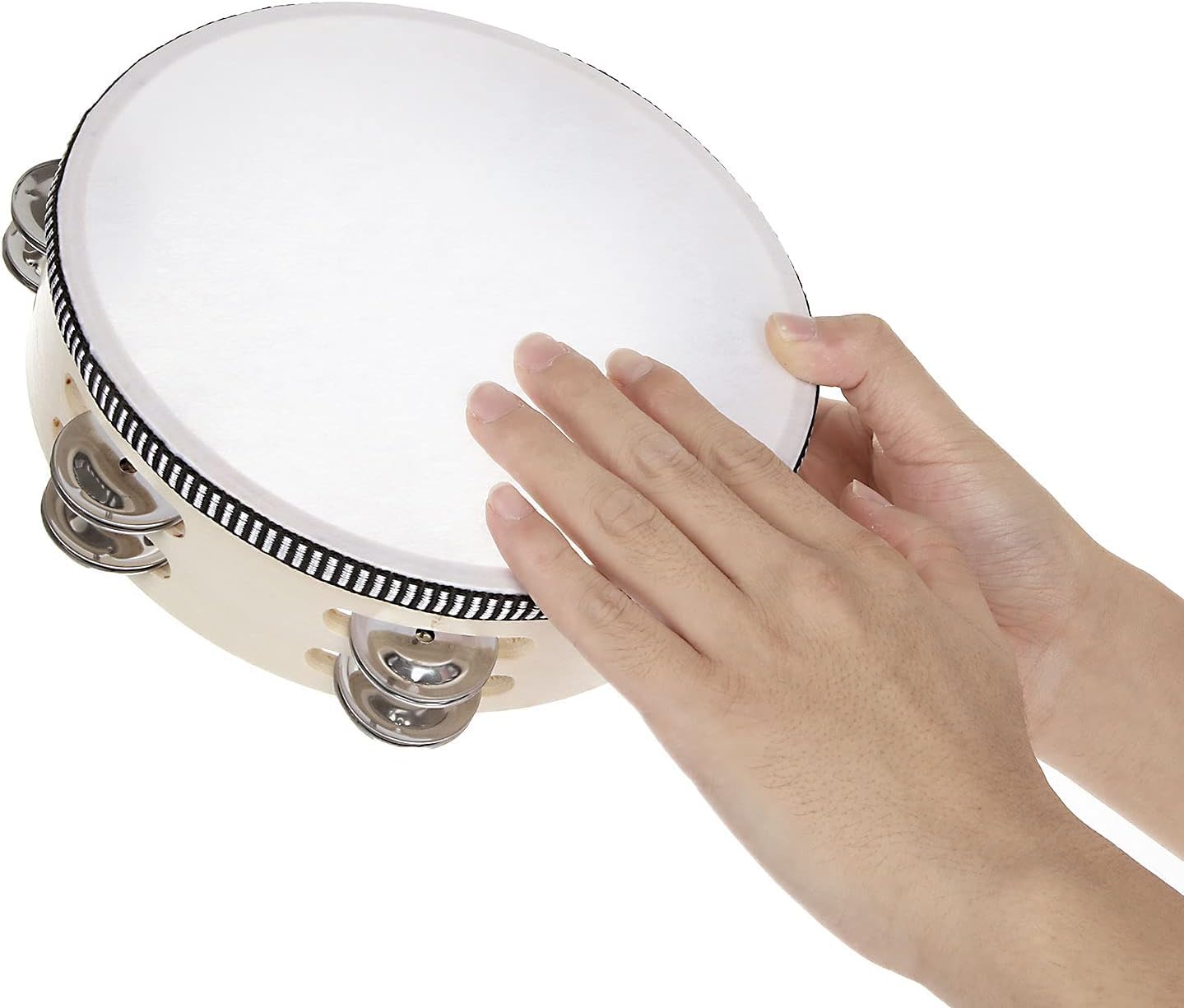 10 Stück Hand Tambourin Musikalisches Tamburin, Tamburin Trommel, Rhythmus Handtrommel Jingles Percussion, Musikinstrument Geschenk Zum Tanzen, Bandauftritte, Partys, KTV