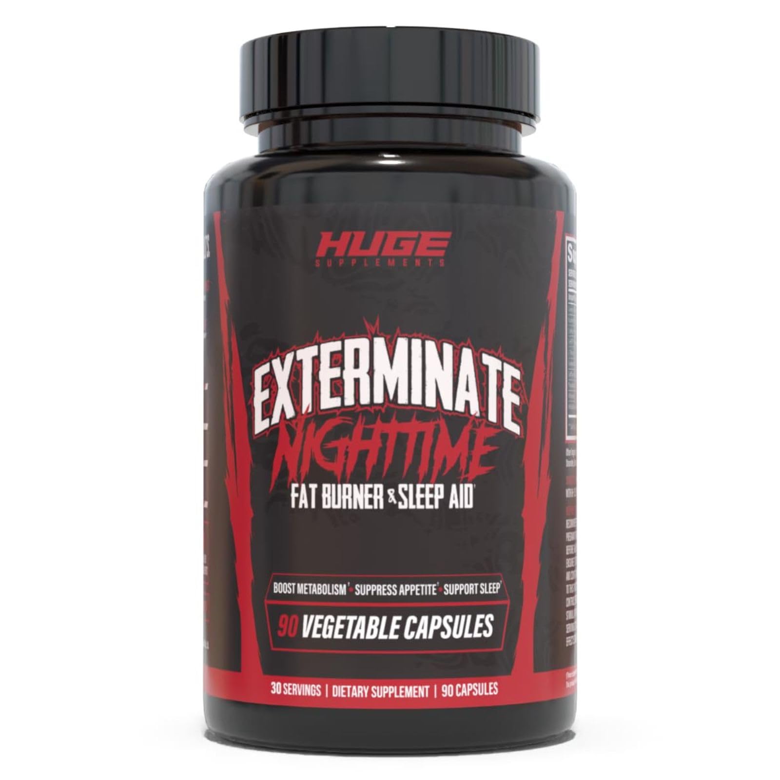 Exterminate Night Time Fat Burner & Sleep Support - Boost Metabolism, Reduce Cravings & Burn More Calories - 10 Proven Ingredients Forskolin, 5-HTP, Saffron, Paradoxine & Melatonin (100% Stim Free)