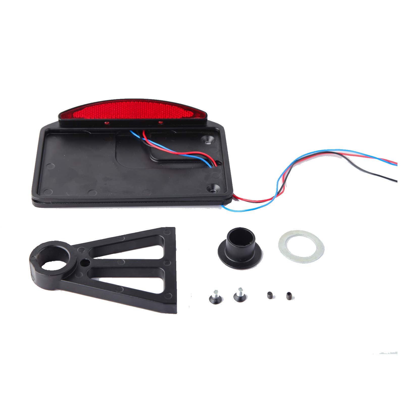DREAMIZER Feu Arrière Moto Feu Stop 12V Feux de Signalisation Feux de Plaque D'immatriculation avec Support Pour Bobber Chopper Sportster Dyna Softai - Noir