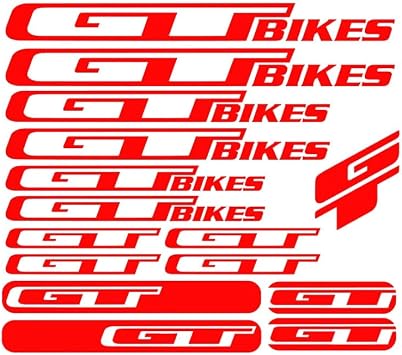15pcs for GT BIKES Vinyl Decals Stickers Mountain Bike MTB Cycling Bmx Red