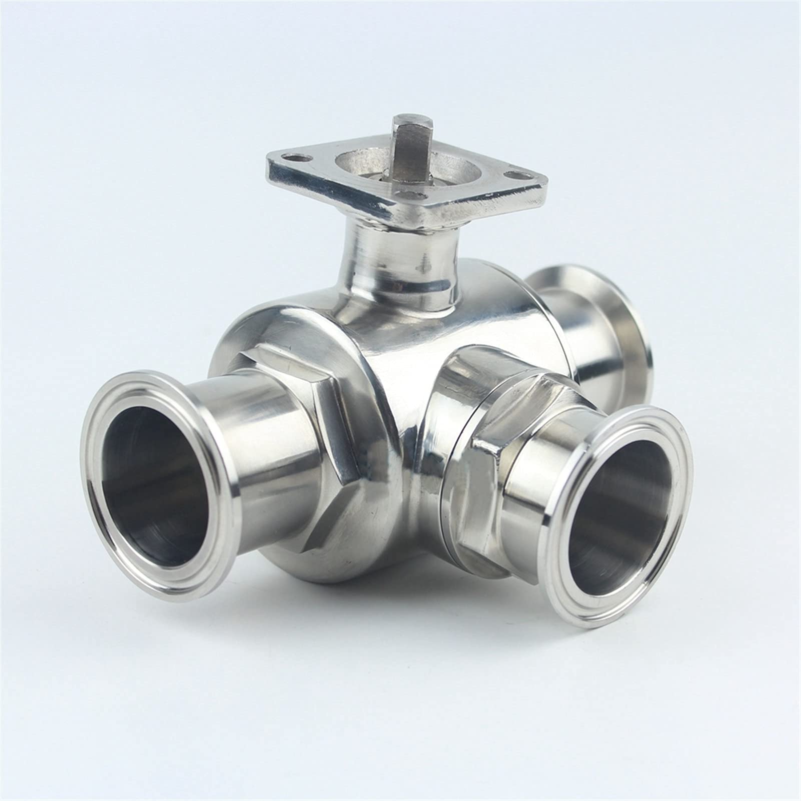 VSPPJYFG 1-1/4inch 32mm 304/316 Stainless Steel Sanitary T/L Port Tri Clamp Ball Valve Homebrew No Actuator(304 Stainless Steel,T Port)