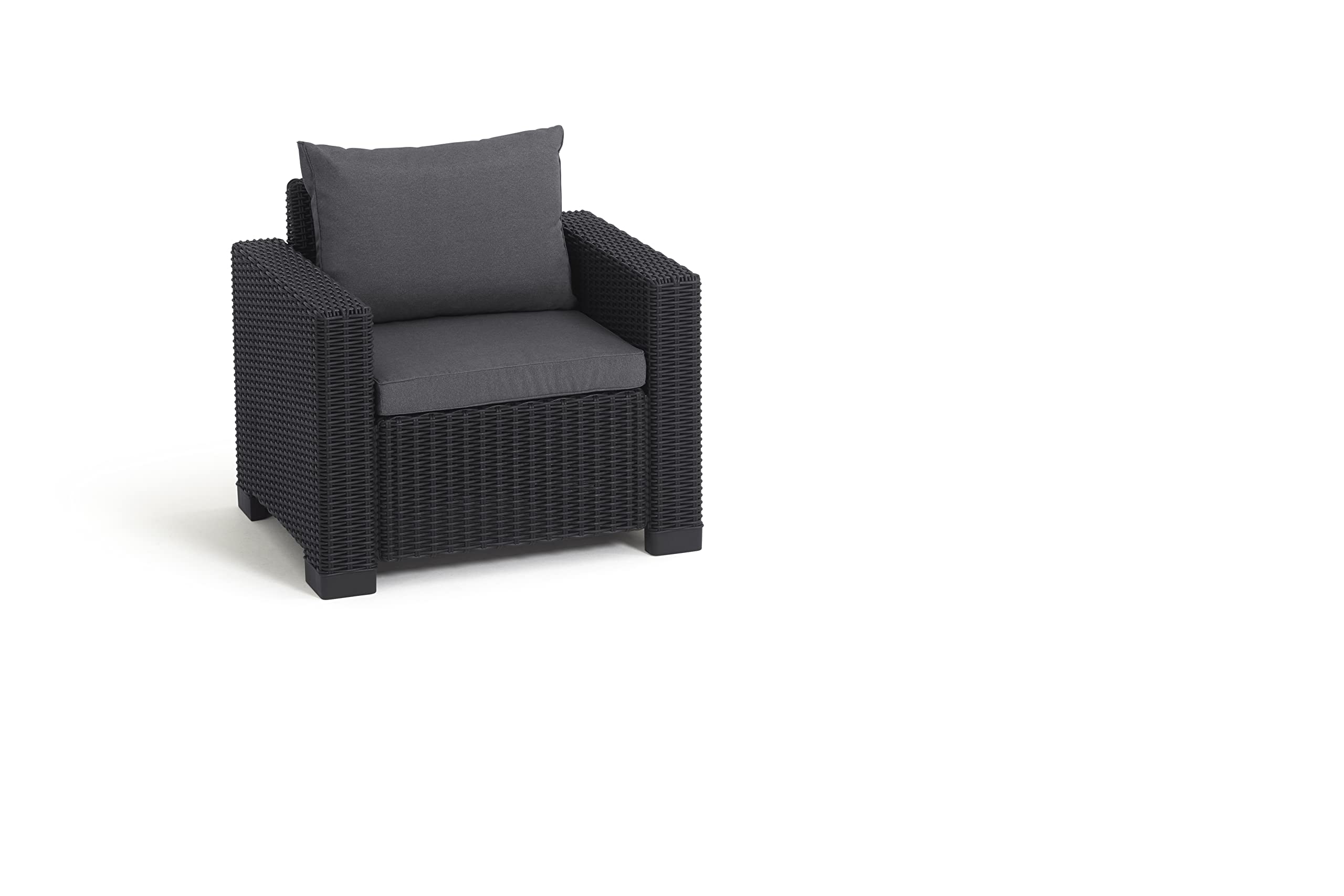 Keter Set 2 divanetti da esterno California adatti per arredare il giardino con cuscini inclusi, color grafite 83x68x71 cm