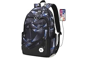 Geometric-Print Backpack: Perfect Choice for Teen Boys