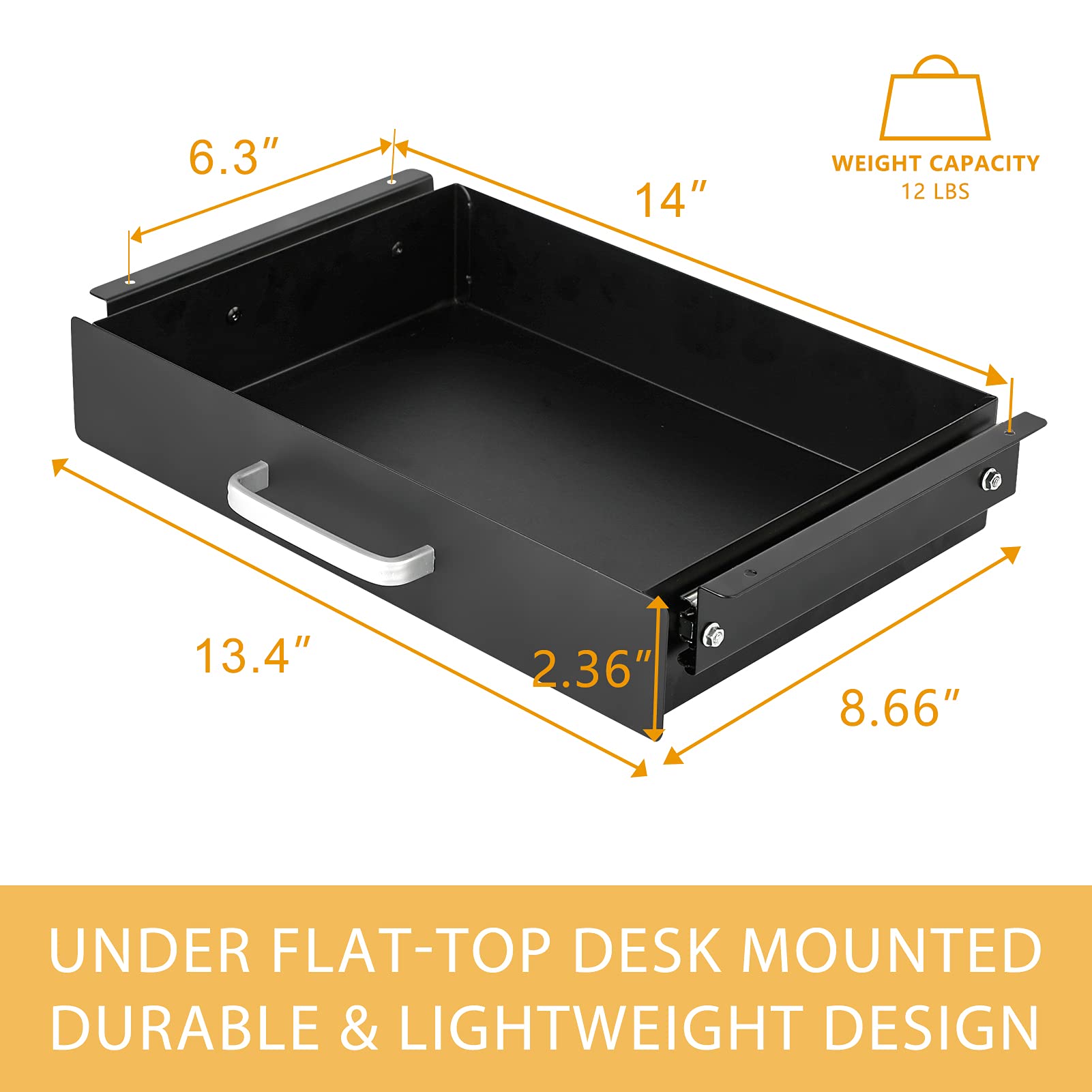 Gome Under Desk PullOut Drawer Storage Organizer Office Mounted