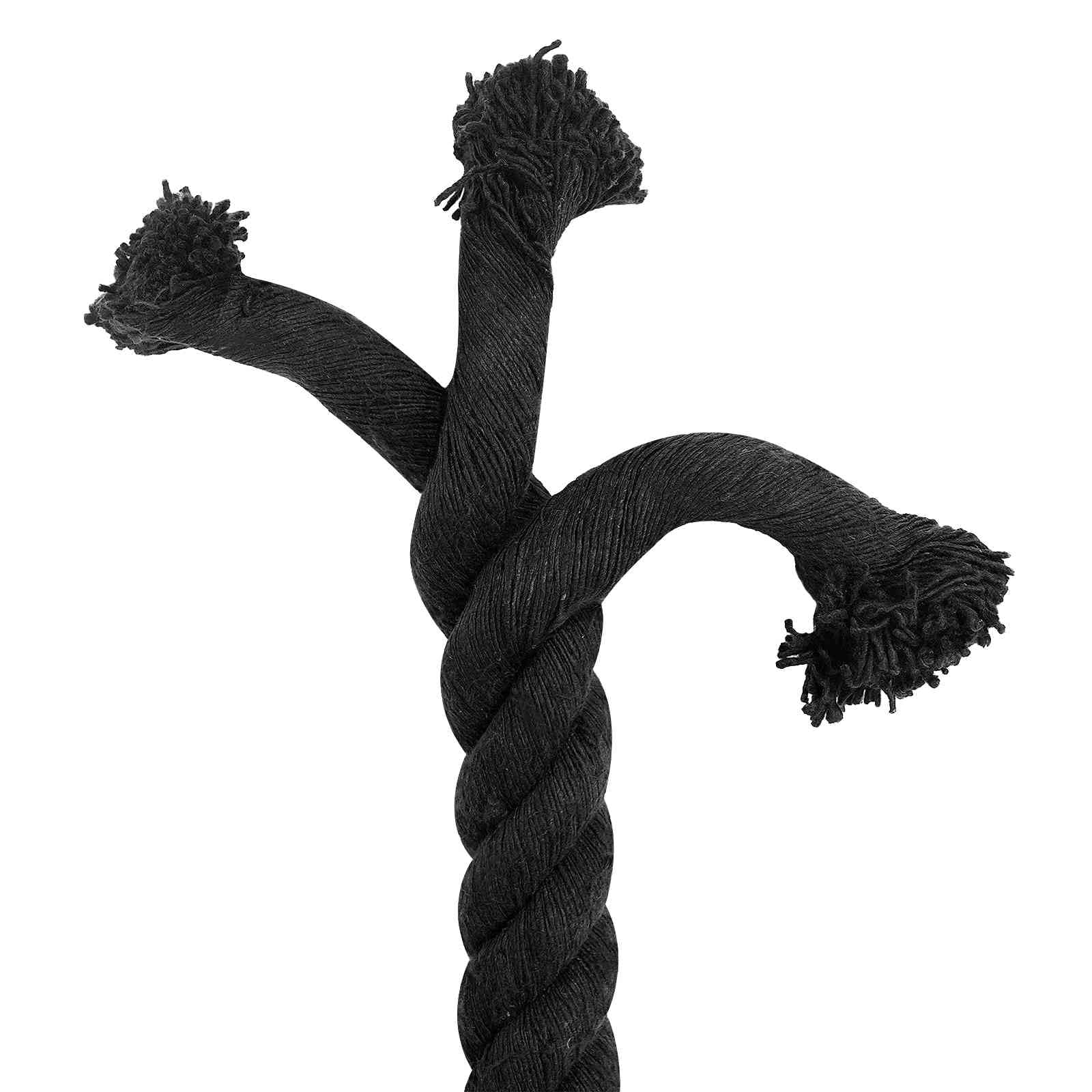 Cuerda de algodón negra 4 x 4 x 500 cm, cuerda de 3 capas para cuerda, cuerda de rocío, DIY, manualidades, jardín exterior, agarre al sujetar, macramé y embalaje