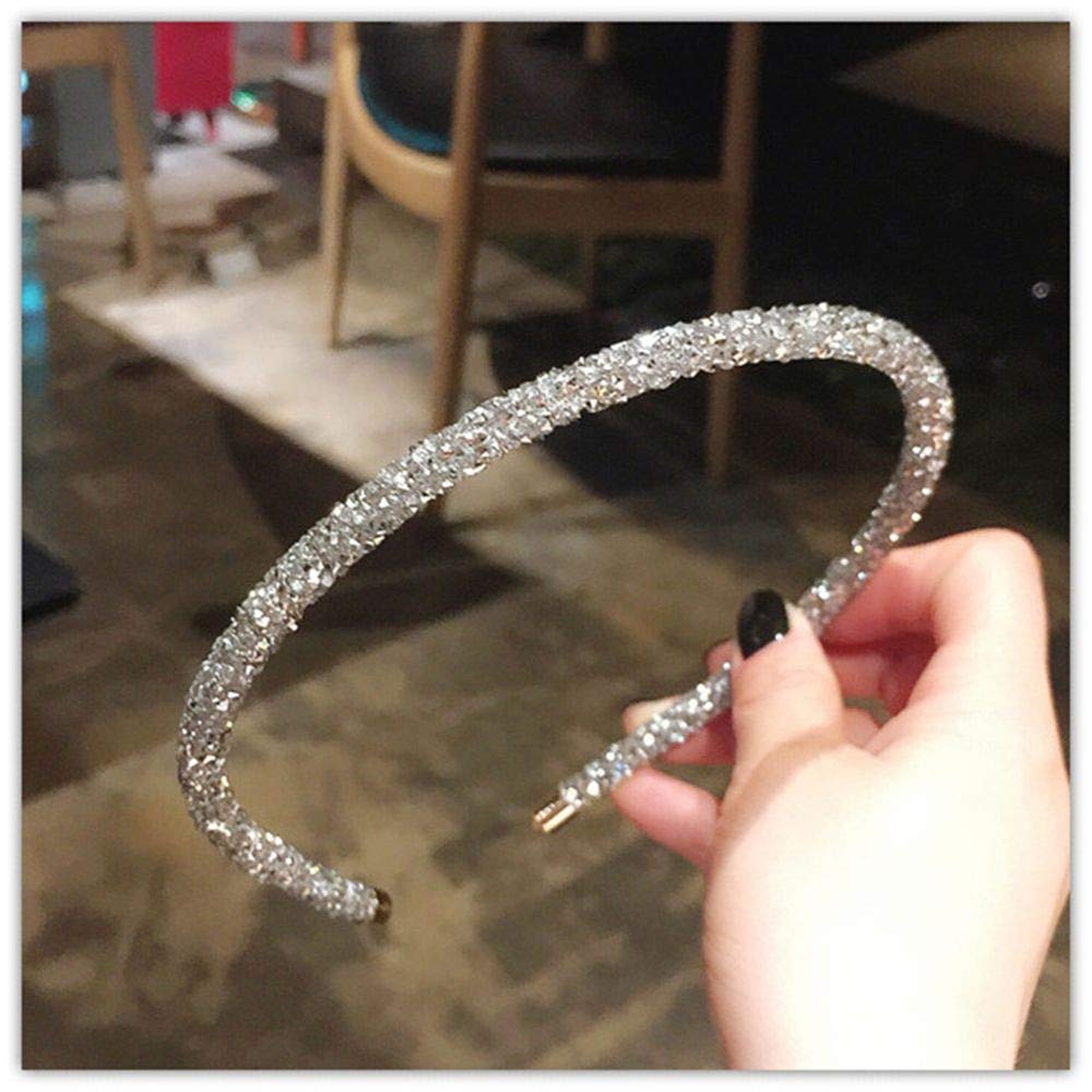 Opaska Crystal Shine Women Pałąk Kolorowa Elegancka opaska do włosów Dziewczyna Nakrycia głowy Pasmo włosów Osobowość Ręcznie robione proste brokatowe nakrycia głowy