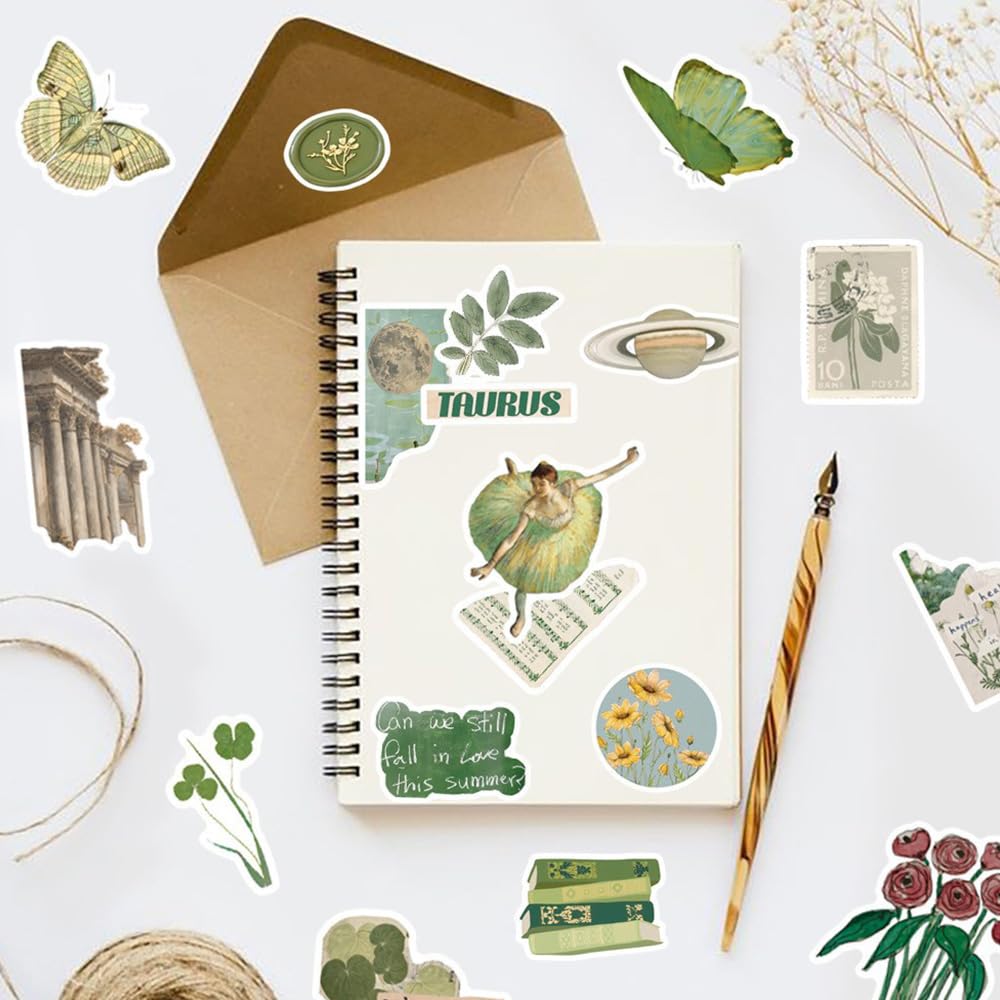200Pcs Vintage Aesthetic Stickers Pack,Waterproof Vinyl Decals with Cute Retro Designs for Laptop,Water Bottle,Journaling,Scrapbook & Skateboard,Unique Gift for Girls,Teens & Adults (Aesthetics) - Image 4