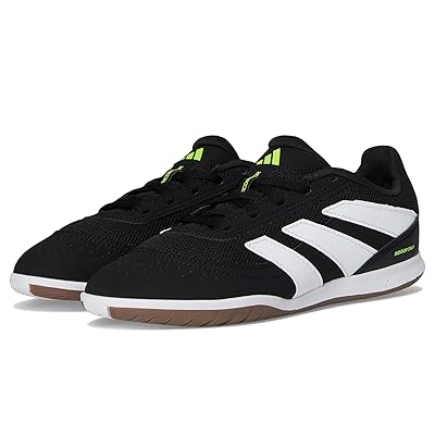 adidas Kids Club Predator Indoor Cleats (Little Kid/Big Kid) Kids Shoes Black/White/Lucid Lemon