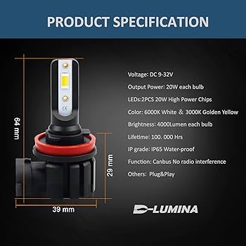 HID屋　LED H8 H11 H16 10200lm 3000K Amazon.com: PHINLION H11 H8 LED Fog Light Bulbs, Super