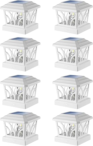 LeiDrail Luces solares para postes al aire libre, 2 modos de aluminio, tapa de valla de cubierta, bombillas LED Edison para postes de madera de