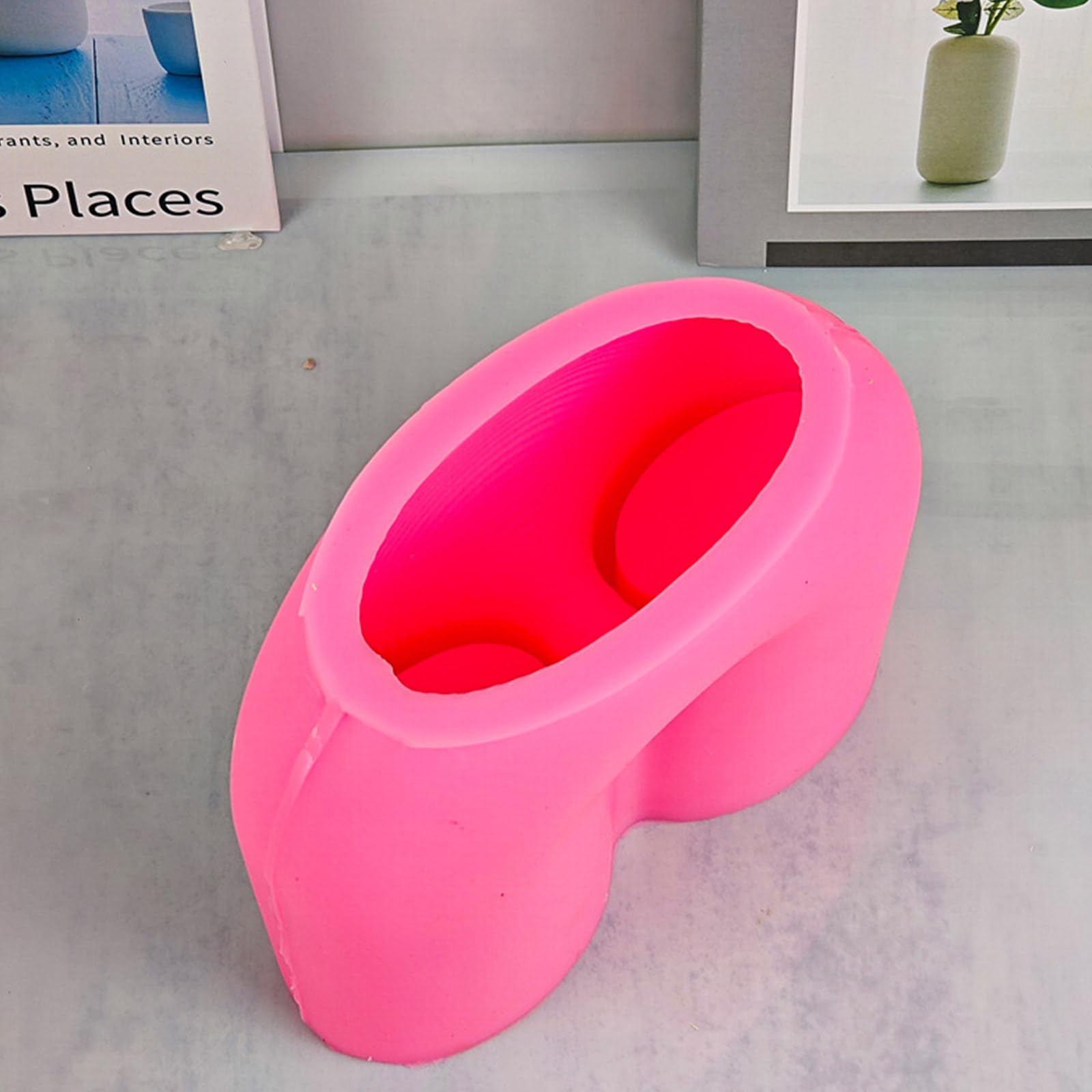 Stampo per vaso di fiori a forma di U, in silicone, flessibile, per resina, candelieri, gesso, decorazioni per la casa