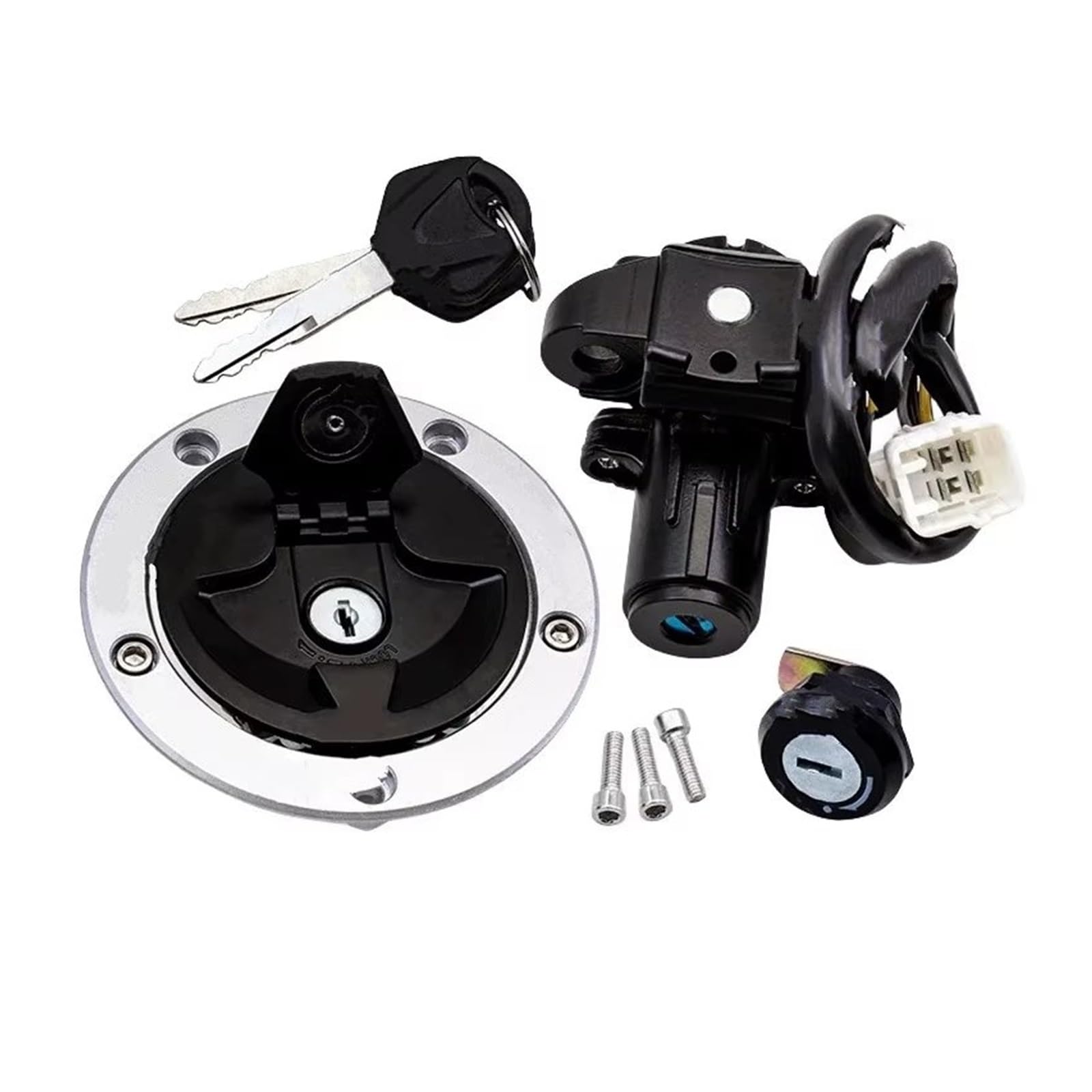 Interruptor De Llave De Encendido para Kawasak Bloqueo Interruptor Encendido | Encendido motocicleta plástico metálico juego llaves cerraduras puerta eléctricas 4 cables