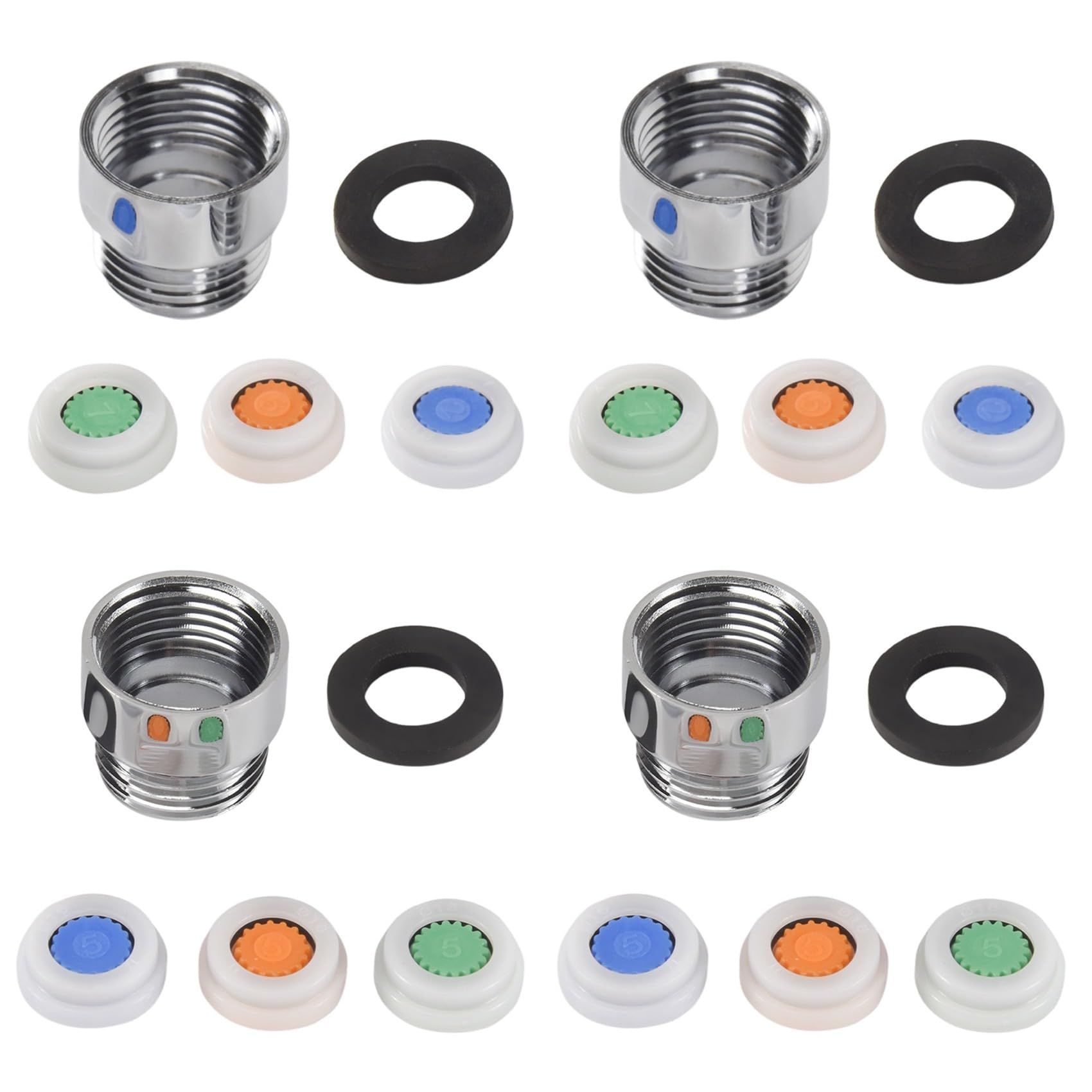 Sxmrmnx Flow Restrictor Shower Water Saver for Shower, 4 Pieces Water Flow Restrictor Set D, Up to 70% Water Saving