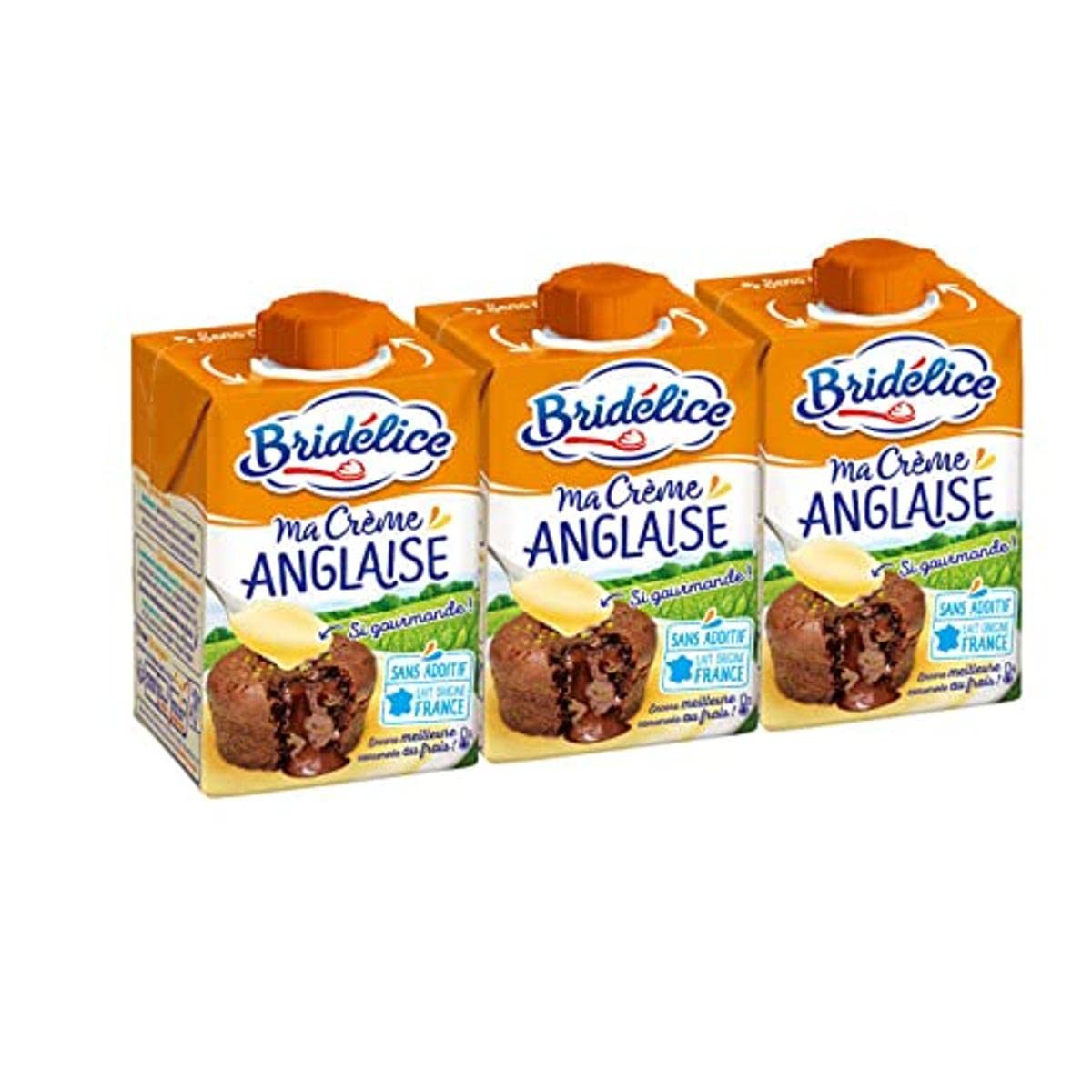 Crème anglaise UHT Bridélice 3,5%MG 114kcal mini-briks 3x20cl 600ml