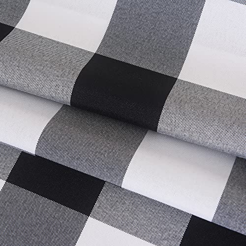 2 Pack Waterproof Polyester Fabic Square Checkered Tablecloth，54X54 Outdoor Table Cloth，Oil Stain Prevention Table Cloth For Pinics And Parties（Black And White） #TOP5