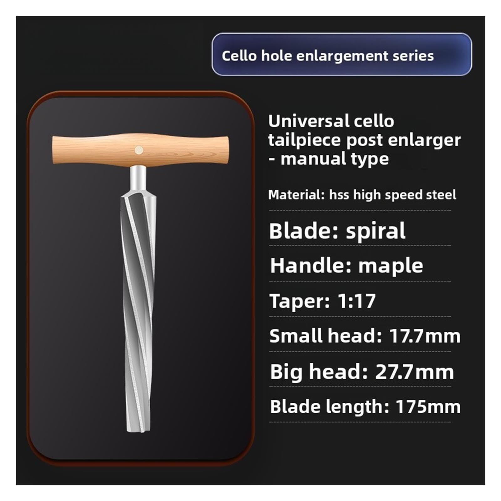 Riparazione di strumenti a corda con alesatore for puntale