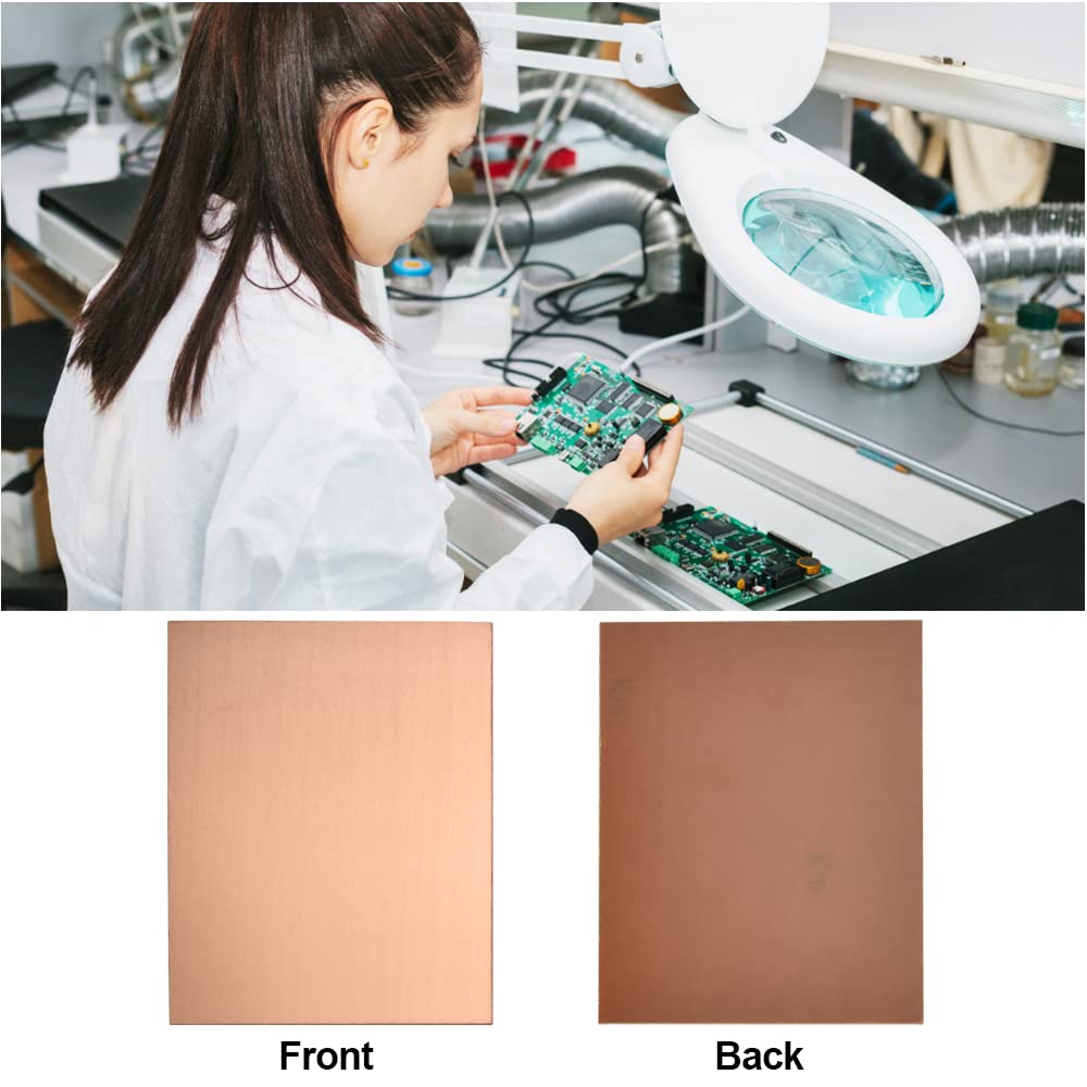 15 láminas de cobre revestidas de cobre de una sola cara PCB con revestimiento de cobre, placas de circuito laminadas para mantenimiento de soldadura industrial DIY (7 x 10 x 0,15 cm)