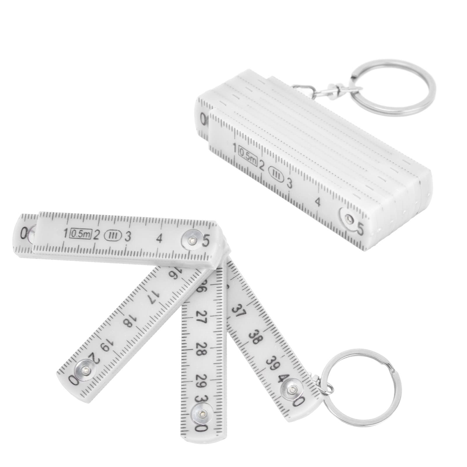 2 Pack Folding Ruler, Mini Folding Ruler Keyring