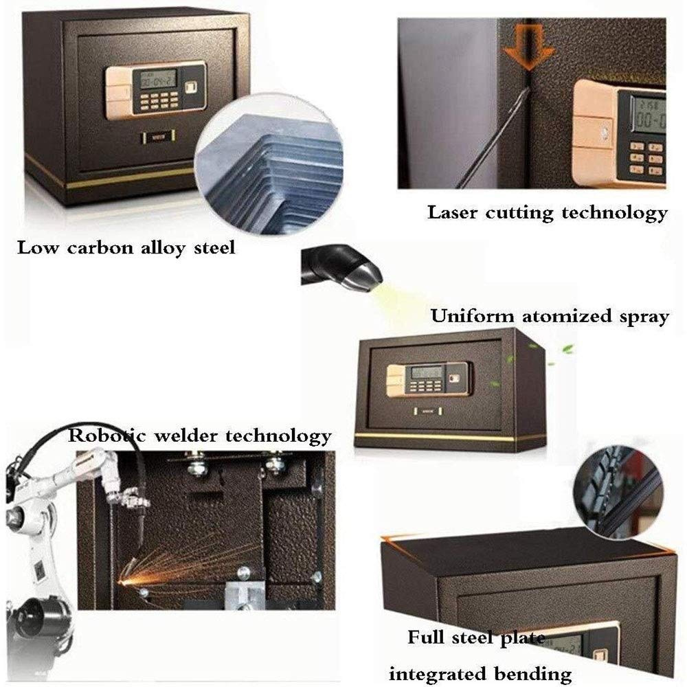Safe Household Small Password All Steel Anti-Theft Wall Bedside Closet Office 36CM Safe Fireproof, Waterproof, Anti-Crushing and Anti-Drilling Document Key Box strongbox