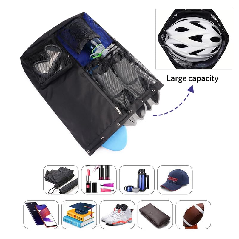 JSNOM Gym Bag Sports Bag Men Women: Backpack Bag Drawstring Waterproof Large with Outer Pocket Zip Inner Pocket for Teenagers Boys Girls (Grey) - Image 4