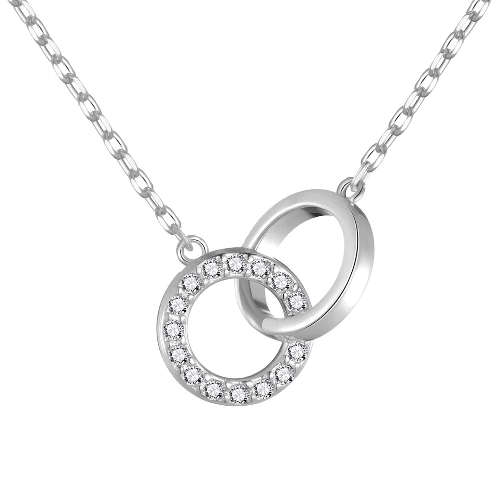 Philip JonesCircle Link Necklace Created with Zircondia® Crystals