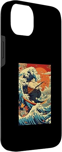 Miniatura 36 de Funny Surfing Sumo Wrestler on Kanagawa Great Wave Case for iPhone 14
