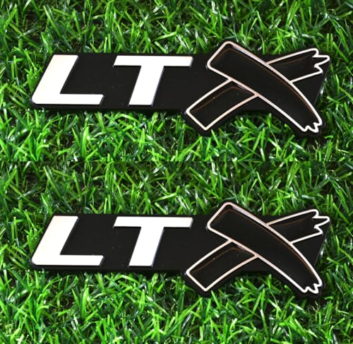 Image of 2pcs LTX Emblems Side Rear Lid Trunk 3D Badge Replacement for Chevy Corvette LS LT ZL SS LTX (Chrome Black), EI-SilveCutom#2