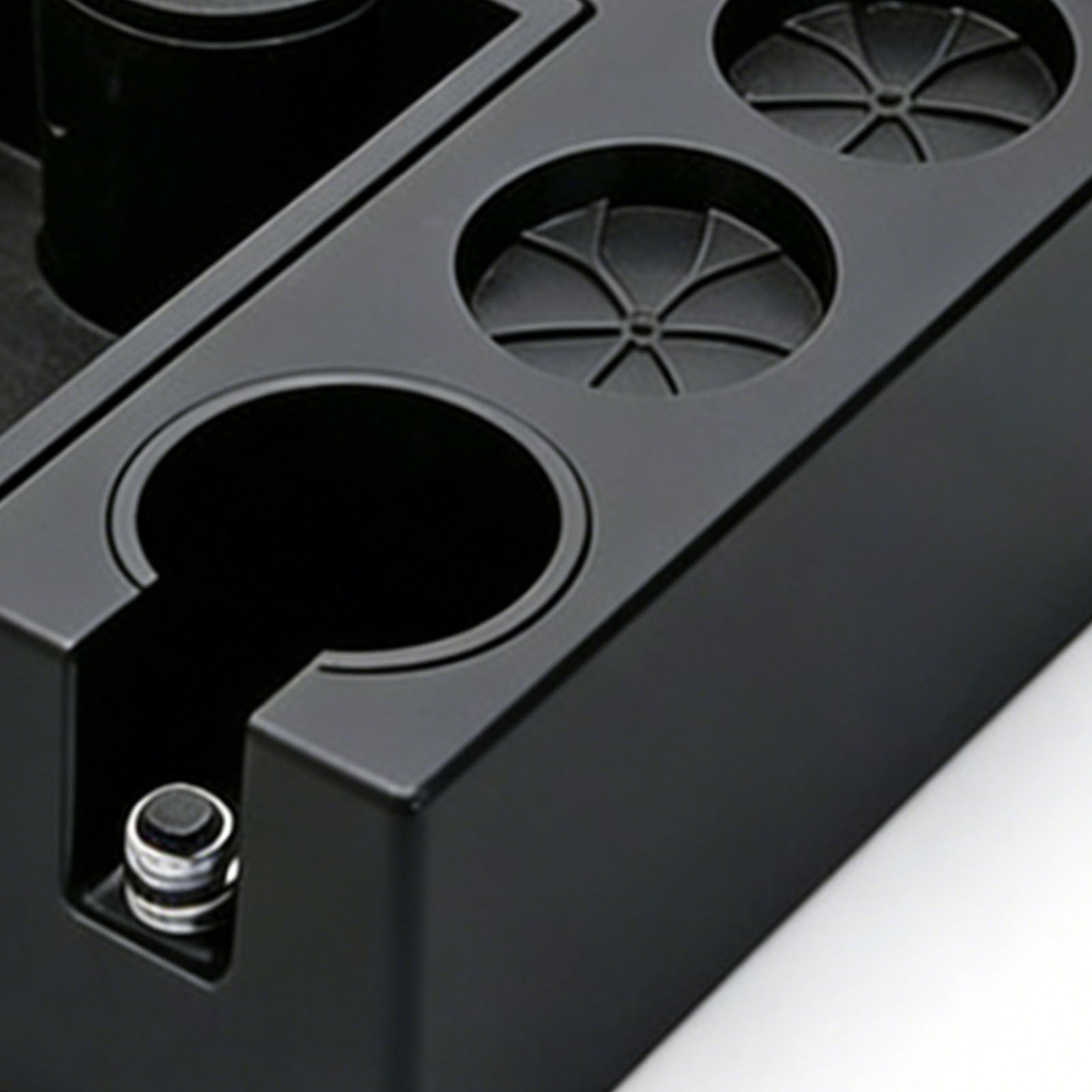 Cryfokt Tamperstation, Multifunktionaler Kaffeezubehör-Organizer mit Rutschfester Basis und Klopfbox, für 51 54 58 Mm Siebträger, Tamper-Verteiler (BLACK)