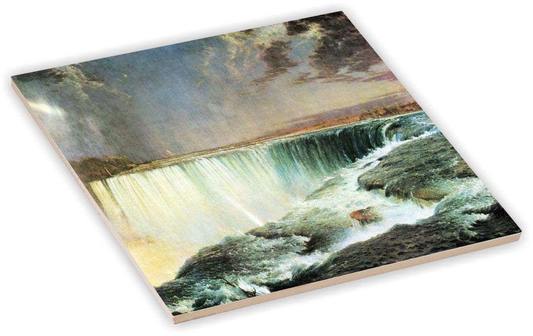 Sam Sandor 4 Inch Ceramic Tile Art - Frederick Edwin Church Art Niagara Falls
