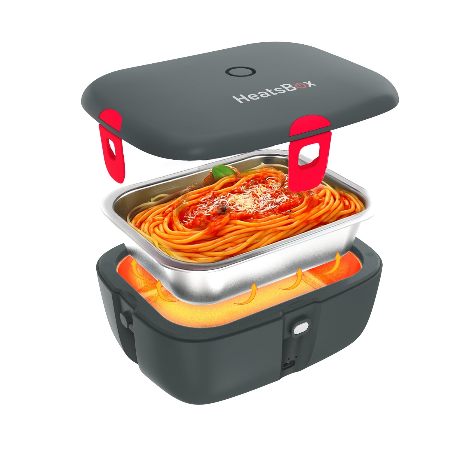 Faitron HeatsBox Go - Contenitore per il pranzo elettrico, per il riscaldamento degli alimenti, controllo tramite app, batteria integrata, ciotola in acciaio inox a tenuta stagna (925 ml), 100 Watt