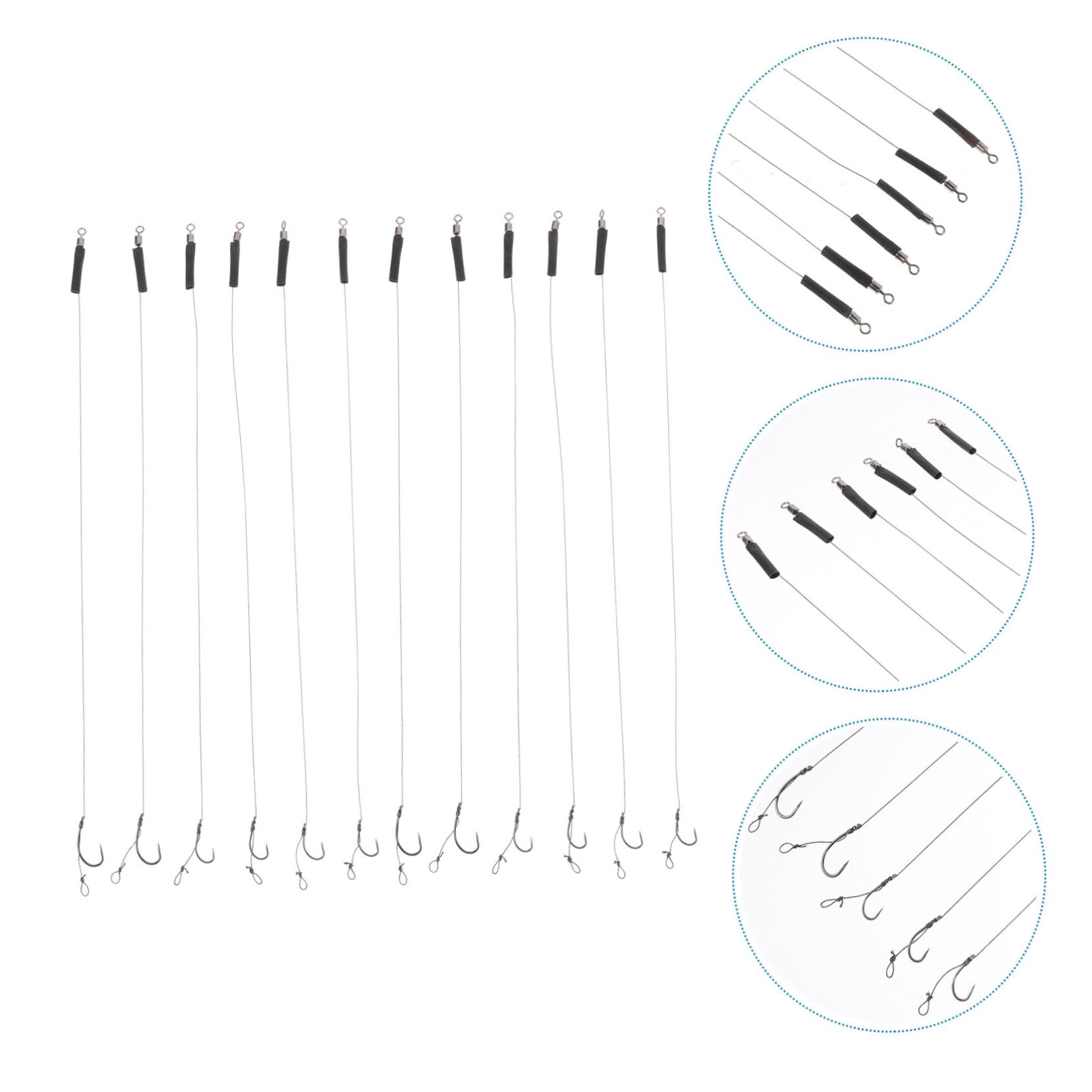 TOYANDONA 5 Series Juego De Anzuelos Sedal Anzuelos De Pesca Sin Púas Ganchos Circulares para Anzuelos Metalicos De Pesca Anzuelos De Pesca De Agua Salada 12 Piezas X 5