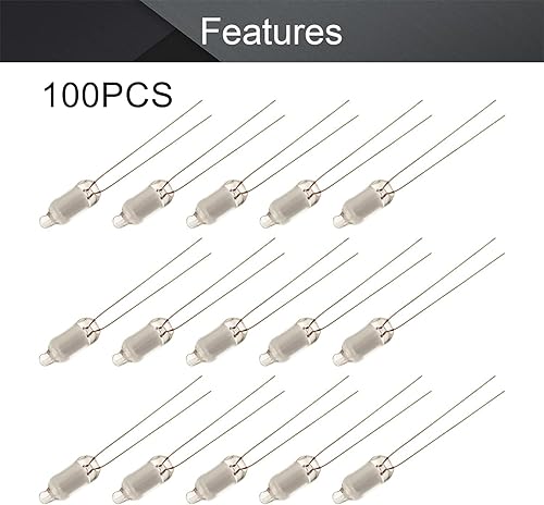Vista 16 de Othmro 100 bombillas LED AC 220 V F5 5 × 0.512 in luz roja brillante bombillas de neón lámparas indicadoras duraderas W 150K Resistor Lámparas