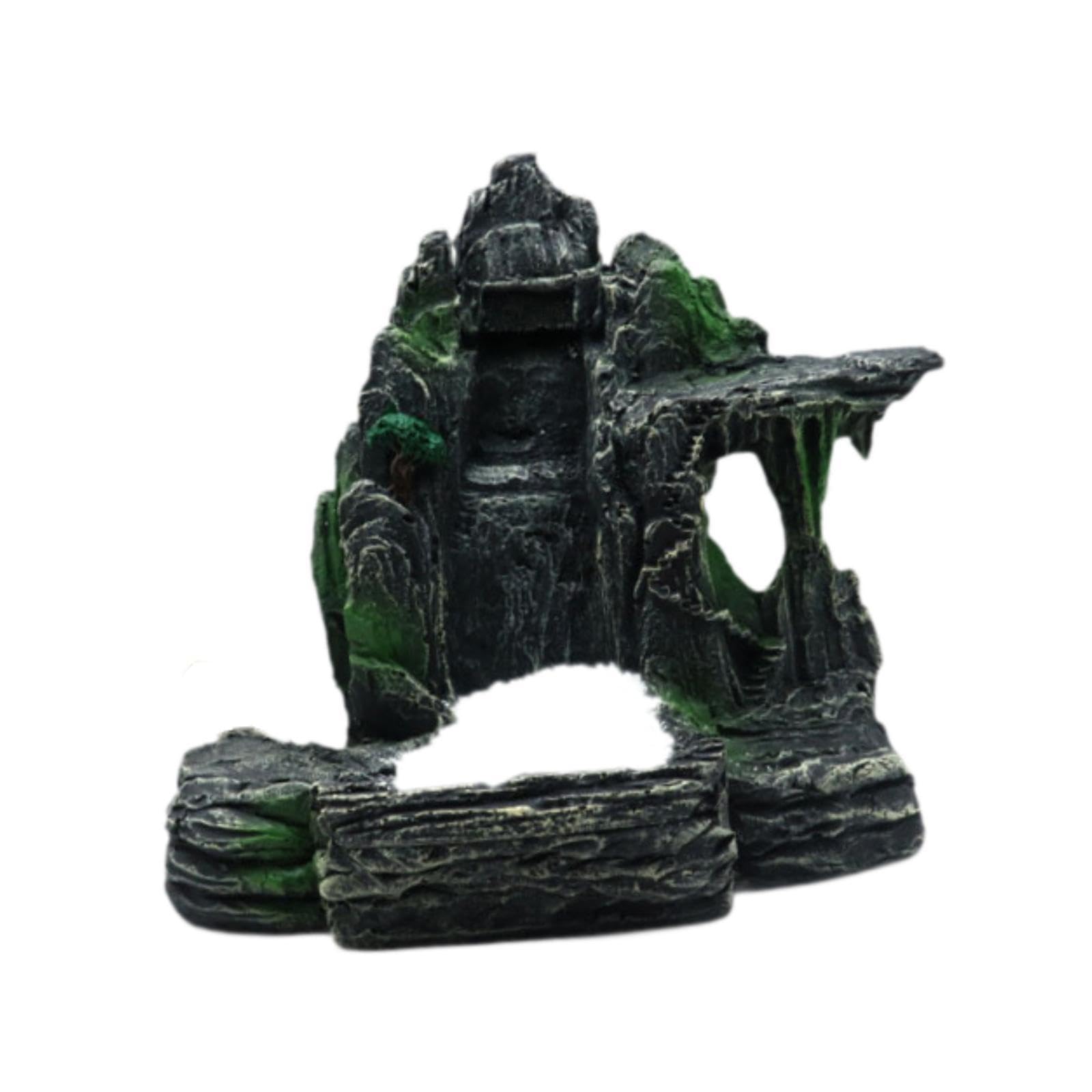 Adorno de Resina de Montaña con Cascada de Piedra para Decoración de Acuarios de Mesa para Paisajismo Acuático Y