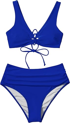 Miniatura 3 de SUUKSESS Conjunto de bikini de cintura alta para mujer, sexy, push up, traje de baño de 2 piezas