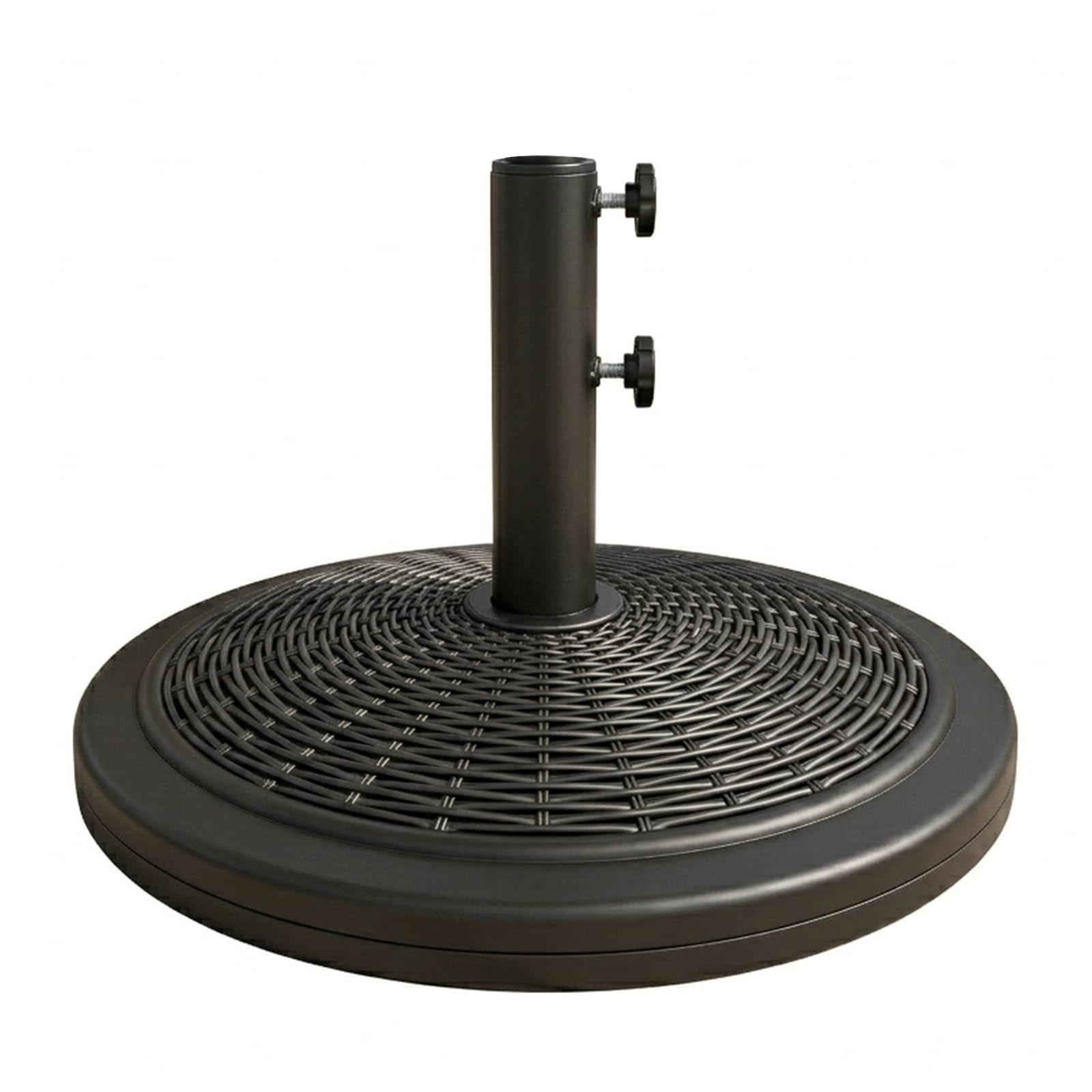 Base redonda para sombrilla de jardín de diseño robusto en color negro de 15 kg