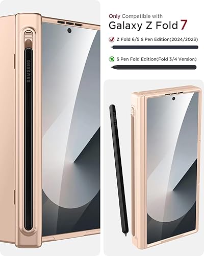Miniatura 8 de Miimall Funda compatible con Samsung Galaxy Z Fold 4 con bolígrafo, Z Fold 4 con S Pen + protector de pantalla frontal + diseño de rayas verticales,