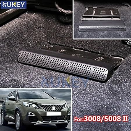 Amazon 下のシート床エアフローベントカバー車の交換 用17 18プジョー3008 5008 2リアa Cヒーターエアコンダクトventグリルトリム 外装 エアロパーツ 車 バイク