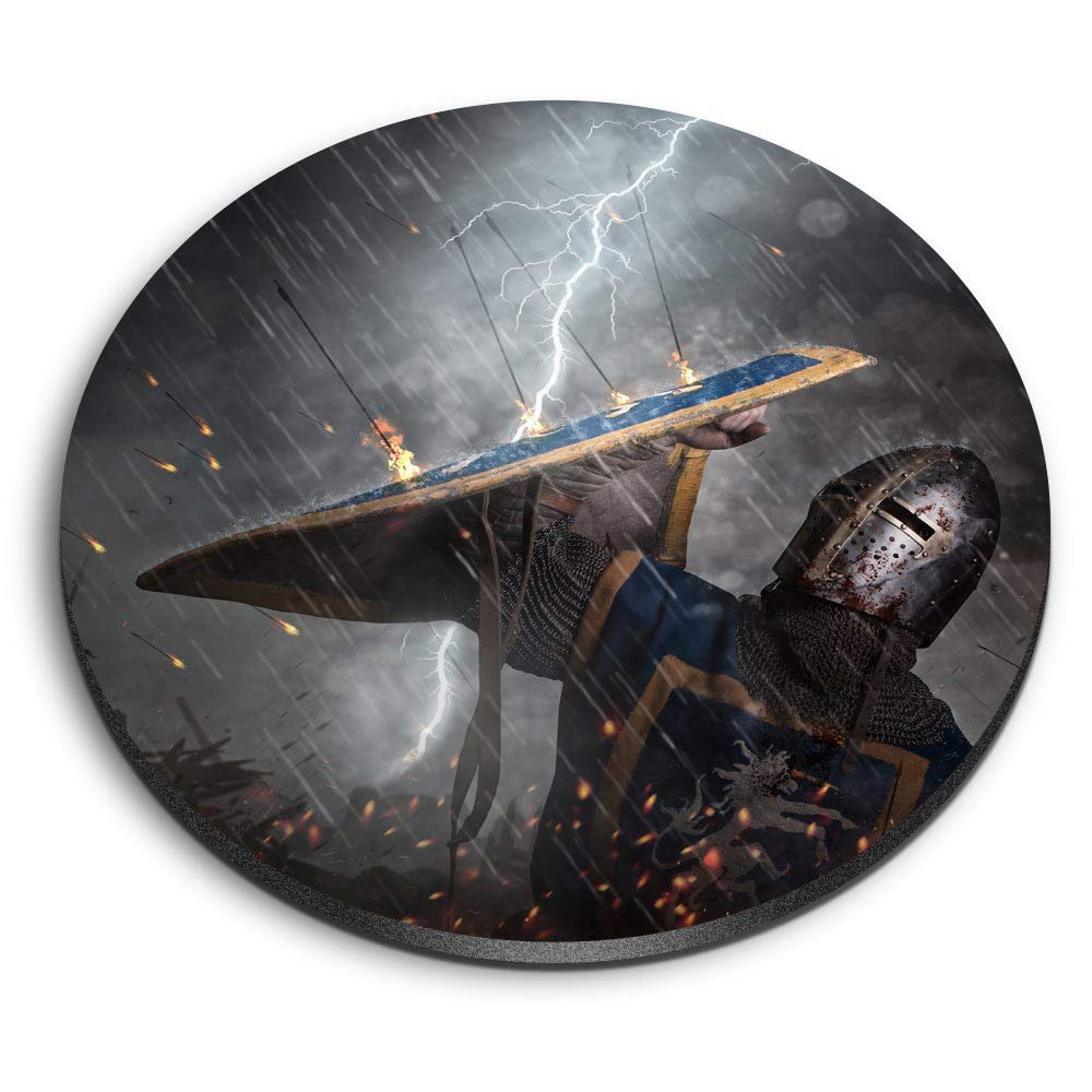 Destination Vinyl Ltd Multicolor 1 X Round Mdf Magnet - Medieval Knight Warrior Fantasy Geek 14825