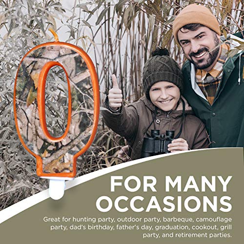 Havercamp Next Camo Party Birthday Number 0" Candle | 1 Count | Great For Hunter Themed Party, Camouflage Motif, Birthday Event, Graduation Party, Father's Day Celebration, Wedding Anniversary #TOP2