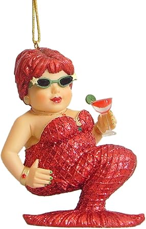 December Diamonds Strawberry Margarita Mermaid Ornament - Thumbnail 2