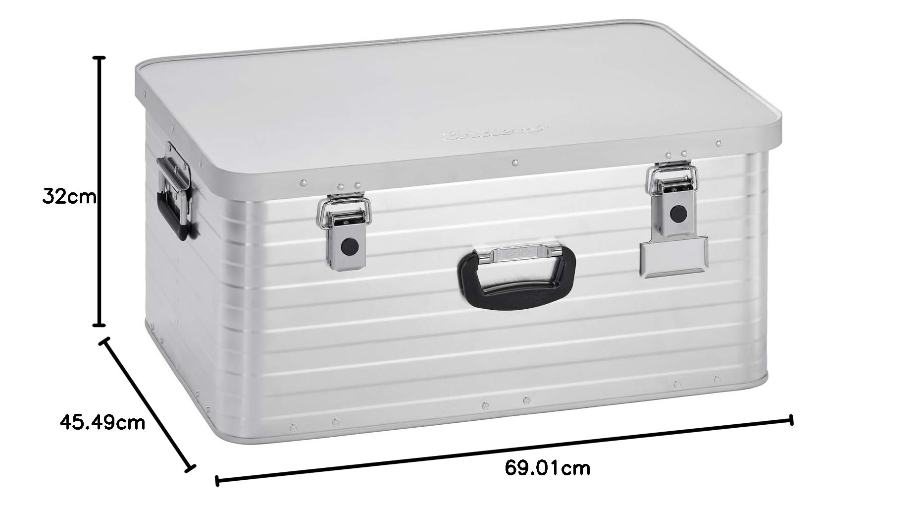 Caja de aluminio 80 litros para almacenamiento, transporte, herramientas, multiuso, color plata/plateado - Maleta Maletín