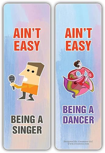 Miniatura 7 de Creanoso Ain't Easy Life - Marcapáginas divertidas (2 juegos x 6 tarjetas), juego de tarjetas inspiradoras diarias, interesantes cortapáginas de