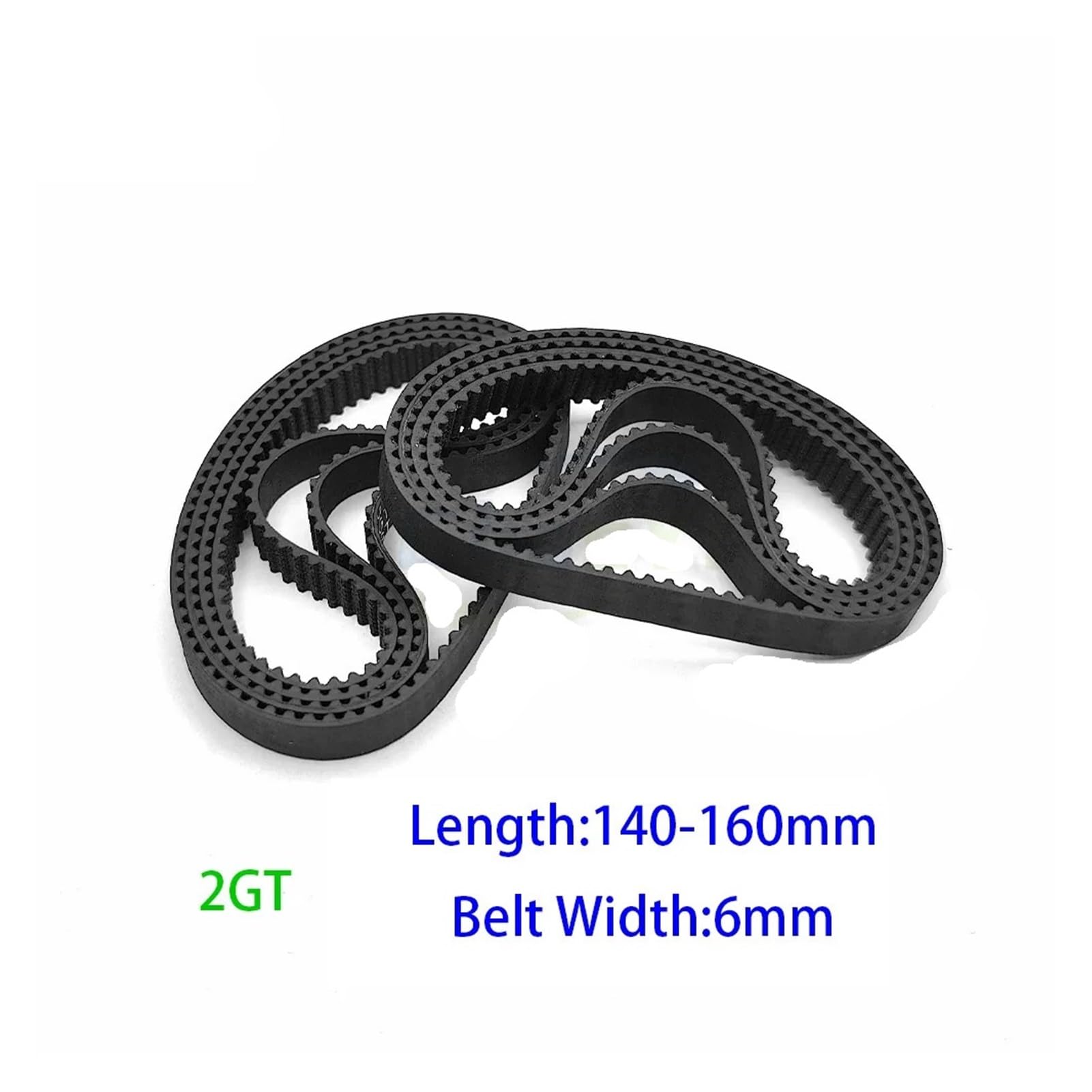 2GT geschlossener Gummi-Zahnriemen, Teilungslänge 140 142 144 146 bis 148 150 152 154 156 158 160 mm, Breite 6, 2GT-140 G2M-142 GT2-156(146mm,10PCS_6MM)