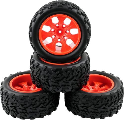 4 piezas RC 1/10 Monster Truck Neumáticos de 0.472 in Hex RC Ruedas y neumáticos para 1/10 Off Road RC Truck Traxxas Stampede Redcat Arrma OD 4.724
