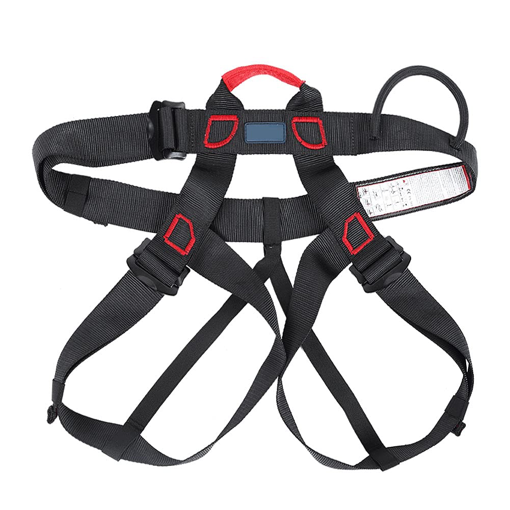 SwaYve Cinturón de Seguridad para Trabajos Aéreos Cinturón de Seguridad de Medio Cuerpo, Arnés de Escalada Cinturón de Seguridad para Exteriores para Trabajos de Escalada en Techos/Black