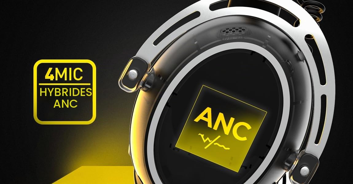 HATOR Hypergang 3 Wireless Gaming-Headset – Hi-Res Audio, Hybrid ANC, 45h Akku, Spatial Audio, Bluetooth & 2.4GHz, abnehmbares Mikrofon, RGB, Head Tracking, SyncHUB App – Schwarz