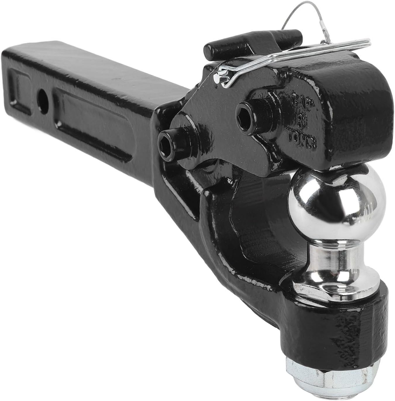 SIXRUN Heavy Duty Hook with Top HookLatch Lock, 16000lbs Load Capacity, for All Cars SUVs Trucks Pickups RVs Made of Steel, Ideal for Trailer Hitch Receiver