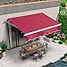 YQZ Auvent de Patio Mural, auvent rétractable Porte fenêtre Pare-Soleil Abri Auvent extérieur avec manivelle et Polyester résistant à l'eau