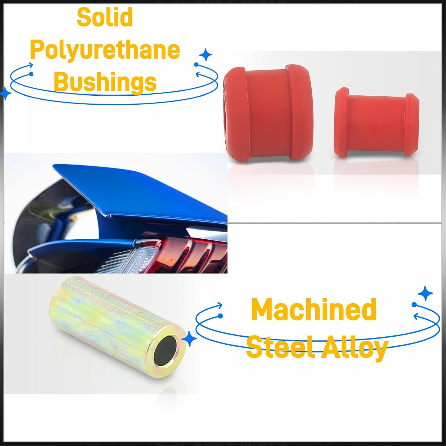 Red Front Lower Control Arm Bushing Kit BBJ-HD1-402F-RD-495-A1 | Fits For 01-05 Civic / 02-06 RSX Polyurethane JDM