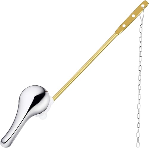 Miniatura 9 de Hidnvefen Kit de repuesto de mango de inodoro universal para inodoro, palanca de viaje de tanque de inodoro de aleación de zinc con brazo de latón